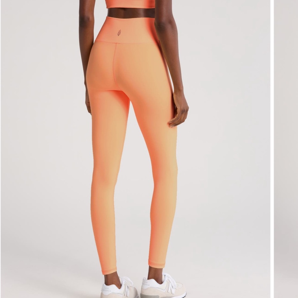 FREE PEOPLE MOVEMENT Bright Orange High-Waisted Leggings size S